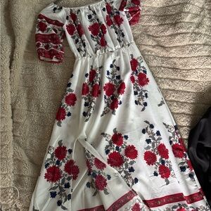 Floral Off-Shoulder Maxi Dress